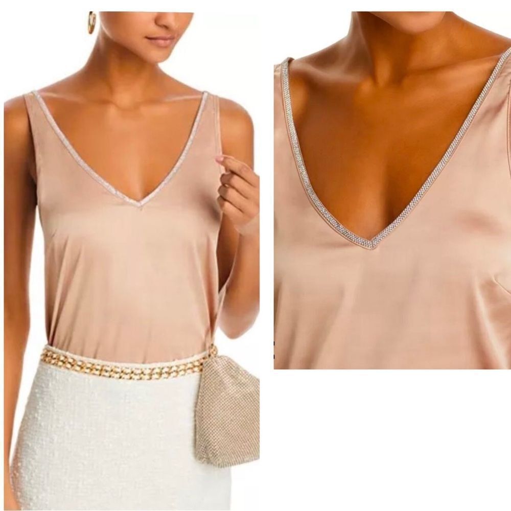 NWT Generation Love Women's Christie Crystal Tank
XL Latte Embellished